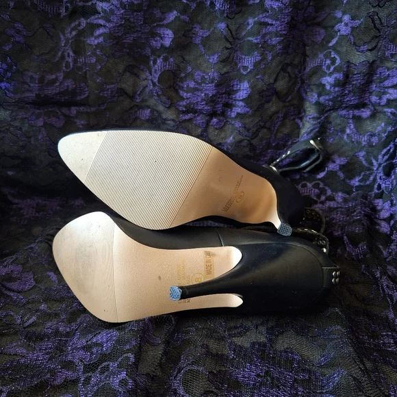 Pleaser Strappy Leather Pumps High Heel Shoes Office - Picture 7 of 8